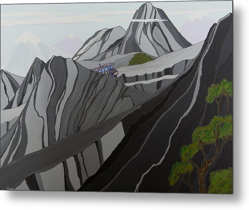 Wild Thornberrys Animation Background Andes Humvee Cartoons Klasky Csupo Metal Print featuring the painting Cruisin' the Andes by Brenda Salamone