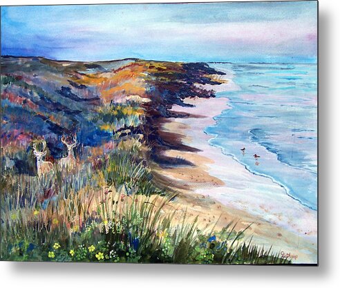 Texas Metal Print featuring the painting Texas - Padre Evening by Christine Lathrop