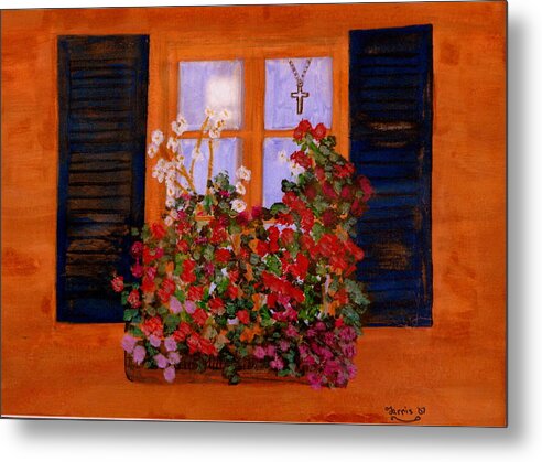 Tuscany Metal Print featuring the painting Tuscany Window Box by Larry Farris