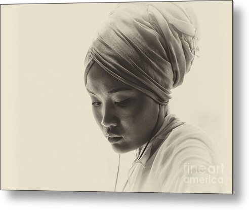 Pensive Young Woman Metal Print featuring the photograph Deep in thought by Sheila Smart Fine Art Photography