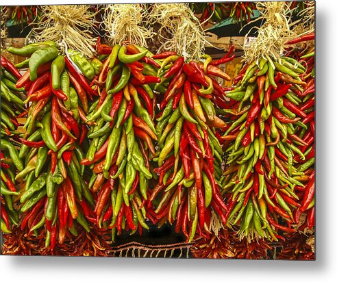 New Mexico Metal Print featuring the photograph Christmas Peppers by Lou Novick