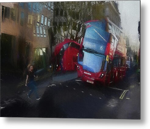  Metal Print featuring the mixed media Interrupted Journey 1.London by Aleksandrs Drozdovs