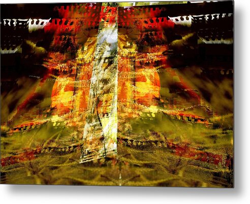 Abstract Metal Print featuring the digital art Between film frames by Art Di