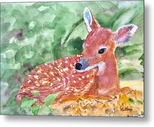 Fawn Metal Print featuring the painting Fawn 2 by Christine Lathrop