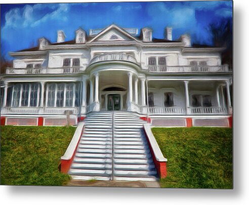 Moses Cone Manor Metal Print featuring the painting Historic Cone Manor Blue Ridge Parkway AP by Dan Carmichael