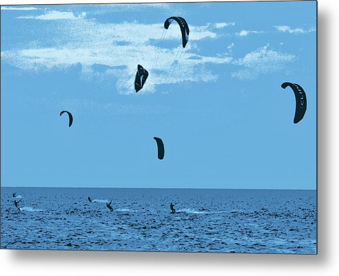 Outer Banks Metal Print featuring the photograph Kiteboarding on the Outer Banks FX by Dan Carmichael