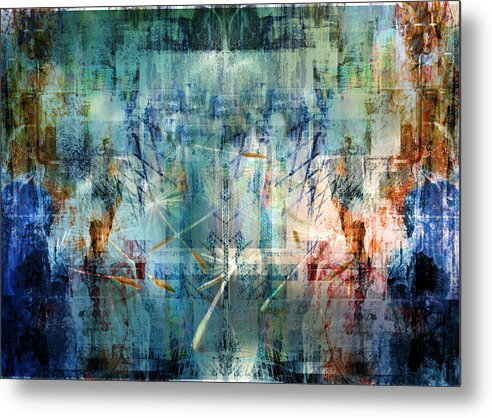 Abstract Metal Print featuring the digital art Line Up Strategy by Art Di