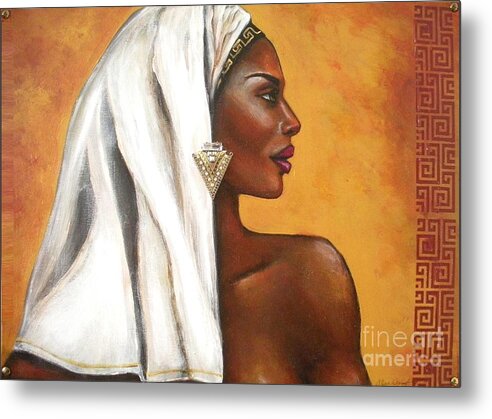 Beauty Metal Print featuring the painting Nubian Beauty by Alga Washington