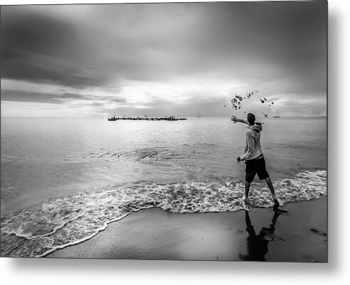 Australia Metal Print featuring the photograph Paddle Out For Whales - Flowers by Michael Lees