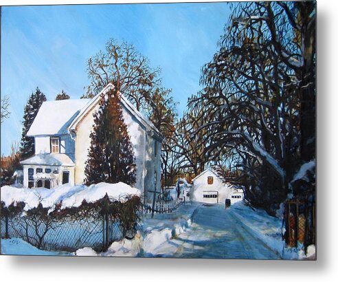 Landscape Metal Print featuring the painting Winter Drive by William Brody
