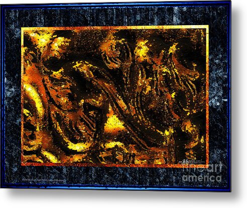 Gold Metal Print featuring the photograph Golden Ship of Stars and Dreams by Aberjhani