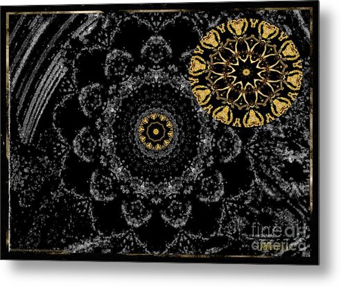 Moon Metal Print featuring the digital art Kaleidoscope Moon for Children Gone Too Soon Number 2 - Faces and Flowers by Aberjhani