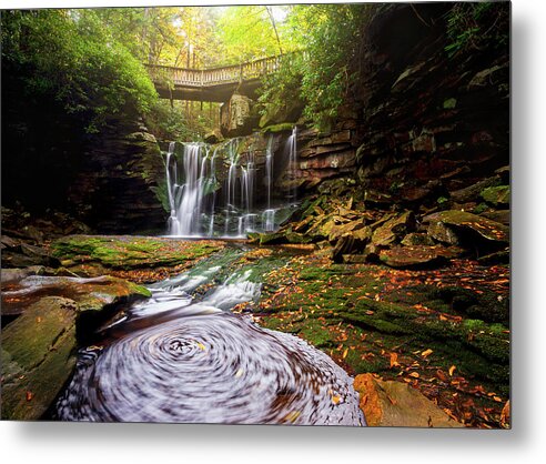 Outdoors Metal Print featuring the photograph Blackwater Falls State Park West Virginia Swirling Autumn by Robert Stephens