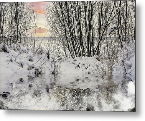 Snowy Beach Metal Print featuring the photograph Here Is The Snowy Beach in Jurmala by Aleksandrs Drozdovs