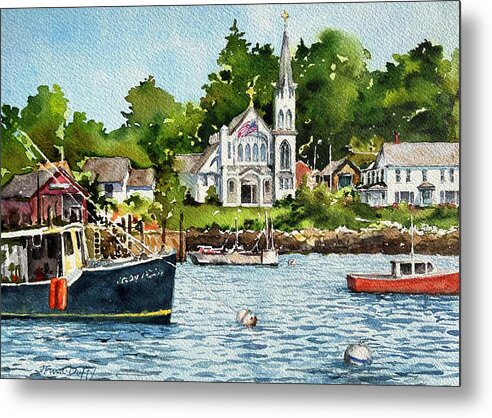 Harbor Metal Print featuring the painting The Maine Thing by Jan Finn-Duffy