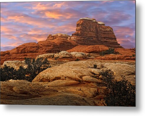 Canyonlands National Park; Utah; Ut; Needles District; Desert; Sandstone; Pinnacles; Formations; Buttes; Spires; Geology; Geological; Eroded; Erosion; Wilderness; Remote; Lonely; Solitude; Isolated; Canyon; Canyons; Gulch; Gulches; Dry; Hot; Desiccated; Remote; Rugged Metal Print featuring the photograph Canyonlands National Park Utah #10 by Douglas Pulsipher