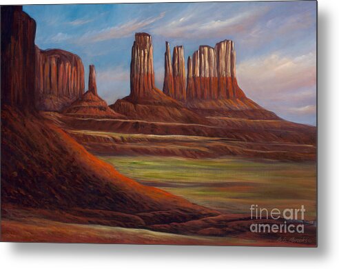 Monument-valley Metal Print featuring the painting Painted Monuments by Birgit Seeger-Brooks