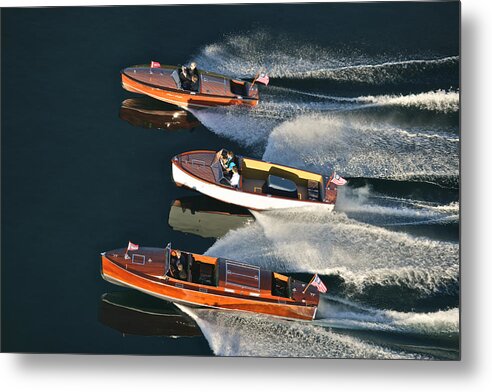 Chris Metal Print featuring the photograph Classic Chris Craft Runabouts #1 by Steven Lapkin