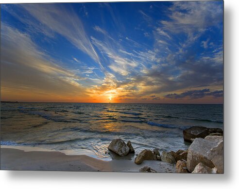 Israel Metal Print featuring the photograph A Majestic Sunset At The Port by Ron Shoshani