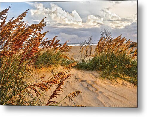 North Carolina Metal Print featuring the painting A Splendid Day at the Beach - Outer Banks by Dan Carmichael