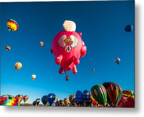 Balloons Metal Print featuring the photograph Albuquerque Balloon Fiesta 13 by Lou Novick