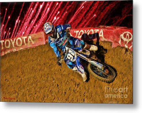 Ama 250sx Supercross Metal Print featuring the photograph AMA 250SX SuperCross Chris Howell by Blake Richards