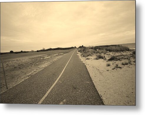 Beach Bike Path Metal Print featuring the photograph Lonely Beach Bike Path by Stacie Siemsen