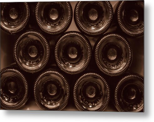 Bottle Bottoms Metal Print featuring the photograph Bottles Toned by Georgia Clare