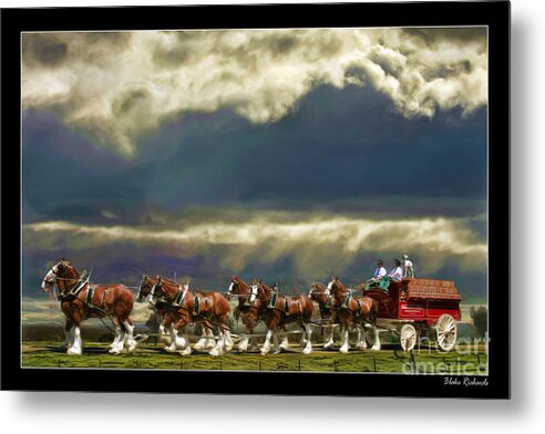 Budweiser Clydesdales Metal Print featuring the photograph Budweiser Clydesdales Paint 1 by Blake Richards