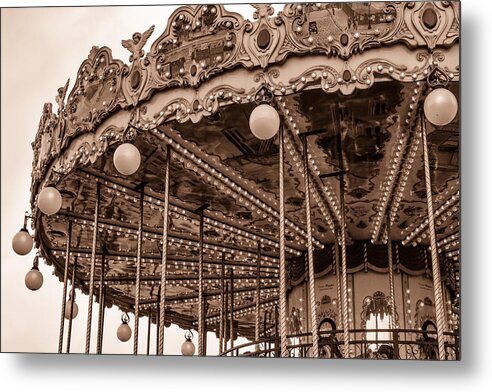Paris Metal Print featuring the photograph Carnival Ride Toned by Georgia Clare