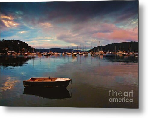 Dusk Metal Print featuring the photograph Dusk at Careel Bay by Sheila Smart Fine Art Photography