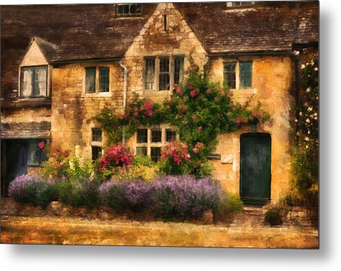 England Metal Print featuring the painting English Stone Cottage by Diane Chandler