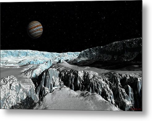 Jupiter Metal Print featuring the digital art Europa's icefield Part 2 by David Robinson