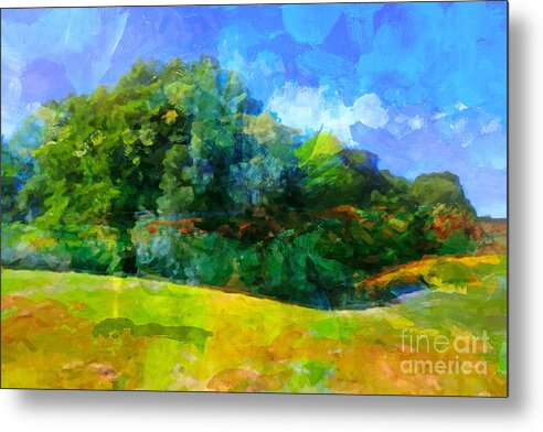 Expressive Landscape Metal Print featuring the painting Expressive Landscape by Lutz Baar
