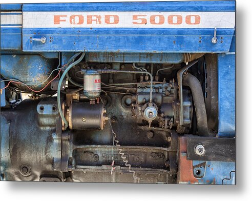 Ford 5000 Metal Print featuring the photograph Ford 5000 Tractor Engine by Georgia Clare