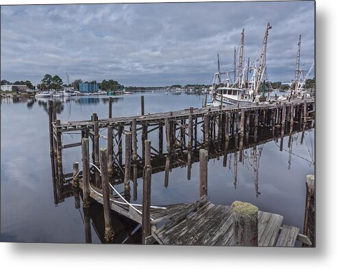 Ship Metal Print featuring the photograph Harbor Work by Jon Glaser
