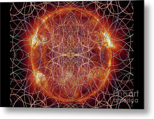 Abstract Metal Print featuring the photograph Heart of the Sun 1 by Gerald Grow