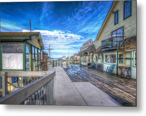 Sky Metal Print featuring the photograph La Conner Pier 7 by Spencer McDonald