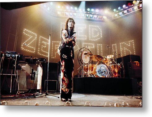 Led Zeppelin Metal Print featuring the photograph Led Zeppelin Lights 1975 Color by Chris Walter