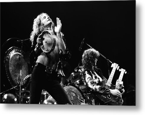 Led Zeppelin Metal Print featuring the photograph Led Zeppelin Live 1975 by Chris Walter