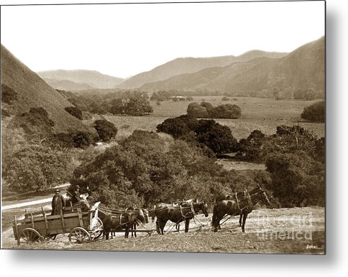 Carmel Valley Metal Print featuring the photograph Looking up the Carmel Valley California circa 1880 by Monterey County Historical Society