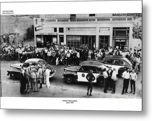 Police Metal Print featuring the photograph Motorcycle rally Hollister California July 4, 1947 by Monterey County Historical Society