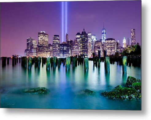 City Photographs Photographs Photographs Metal Print featuring the photograph New York Pier Tribute by Shane Psaltis
