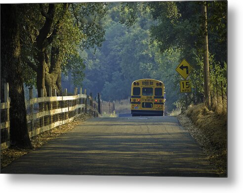School Bus Metal Print featuring the photograph Off To School by Sherri Meyer