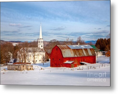 Agriculture Metal Print featuring the photograph Peacham Village Farm by Susan Cole Kelly