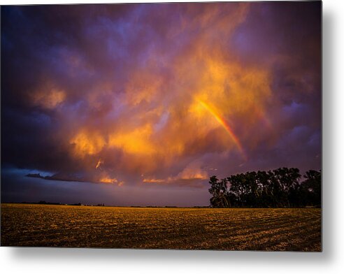 Rainbow Metal Print featuring the photograph Rainbow Sunset - Nebraska by Douglas Berry