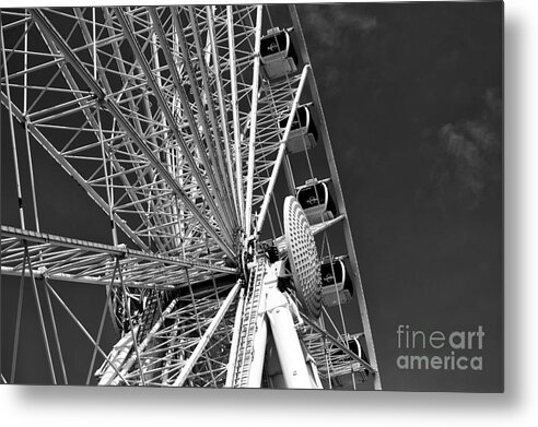 Skywheel Angles Metal Print featuring the photograph Skywheel Angles mono by John Rizzuto