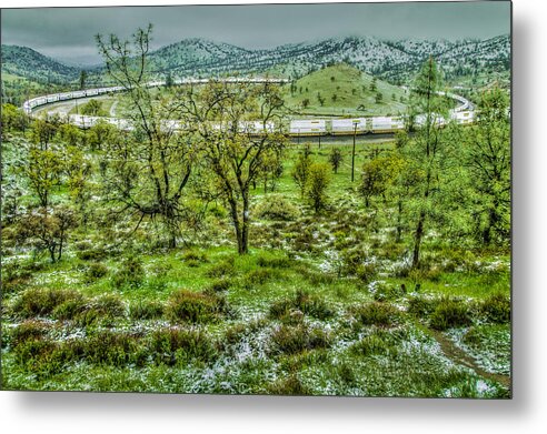California Metal Print featuring the photograph Snow in Spring Train Loop by Connie Cooper-Edwards