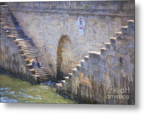 Steps Metal Print featuring the photograph Steps on Seine riverbank by Sheila Smart Fine Art Photography