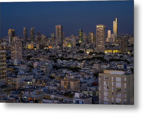 Kaballah Metal Print featuring the photograph Tel Aviv at the twilight magic hour by Ron Shoshani